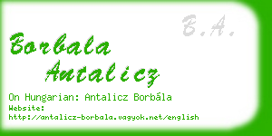 borbala antalicz business card