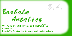 borbala antalicz business card